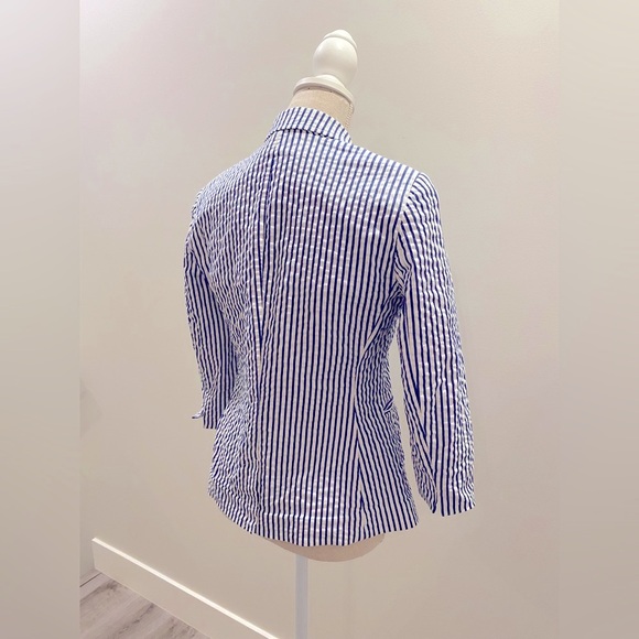 Ralph Lauren Cotton Striped Blazer - Seersucker Cotton Jacket - Picture 7 of 10